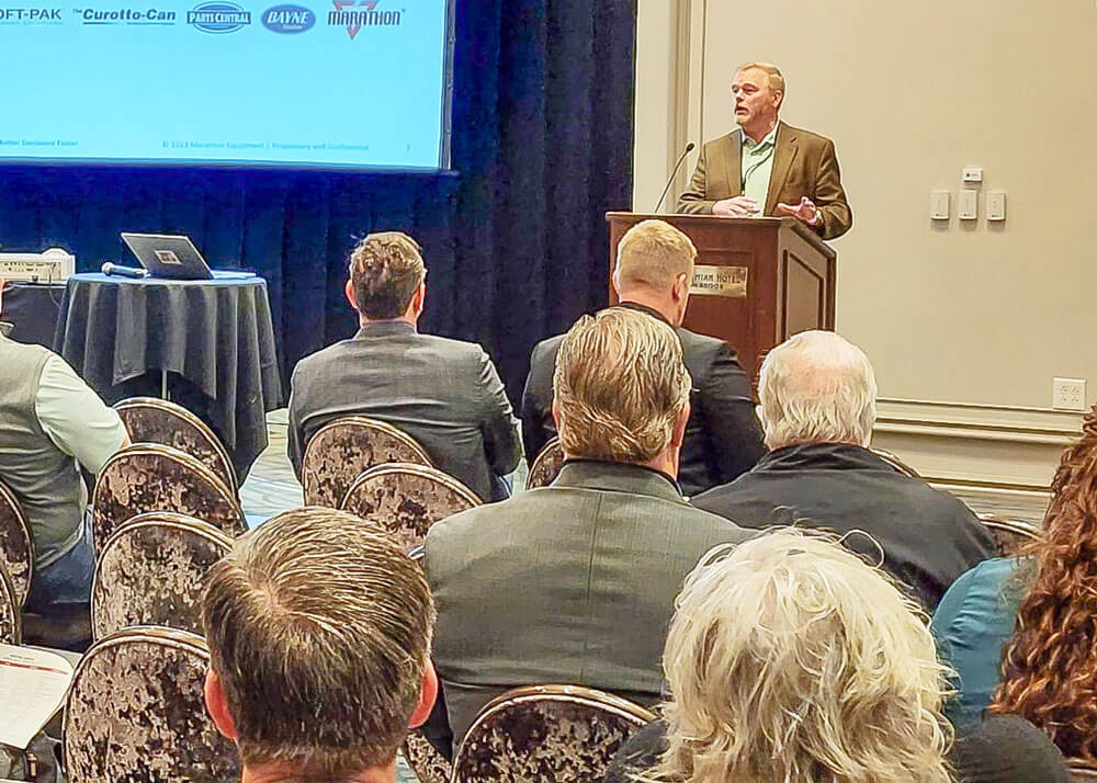 Pat Carroll of ESG speaks at event