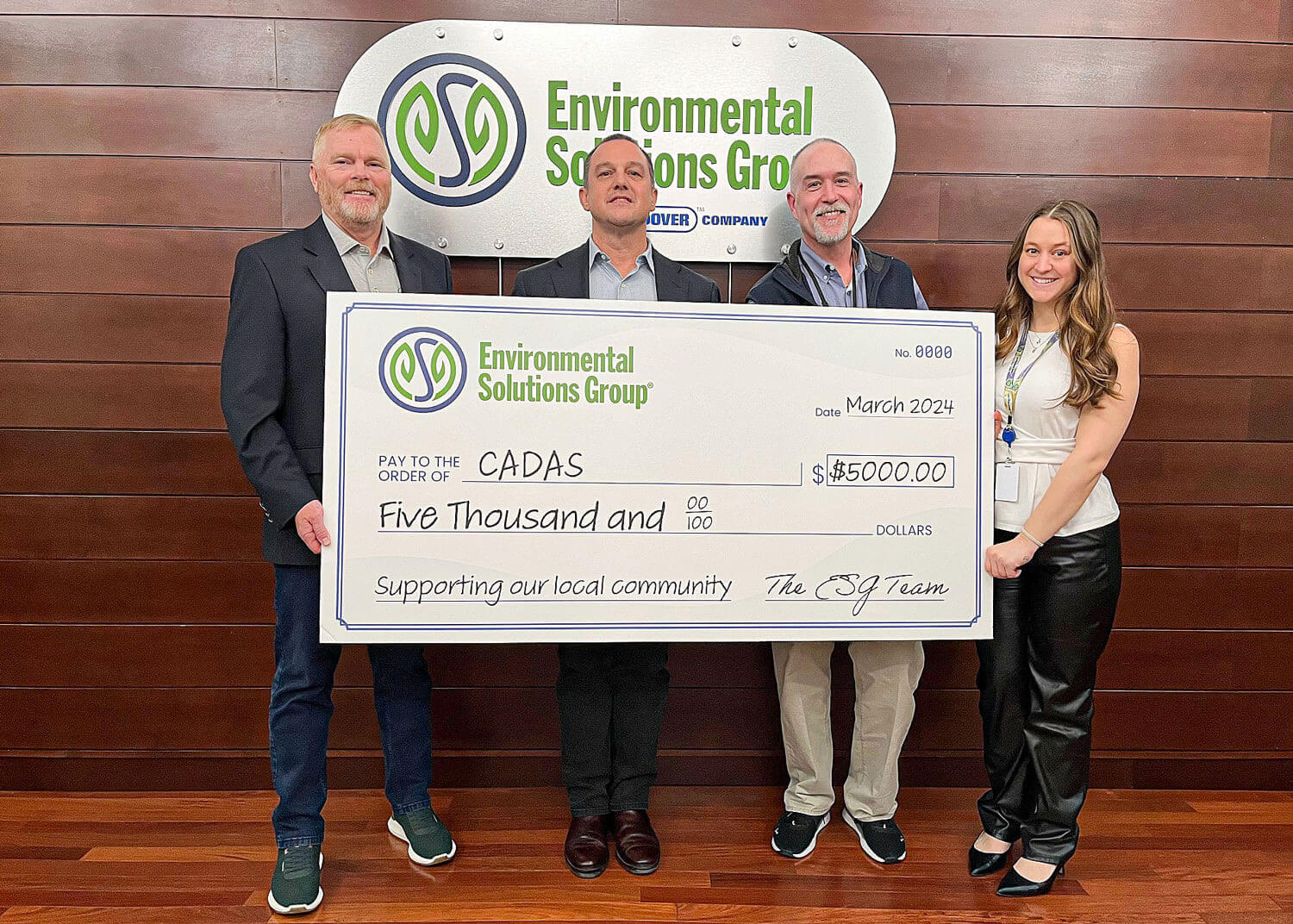 Environmental Solutions Group ESG donates to CADIS