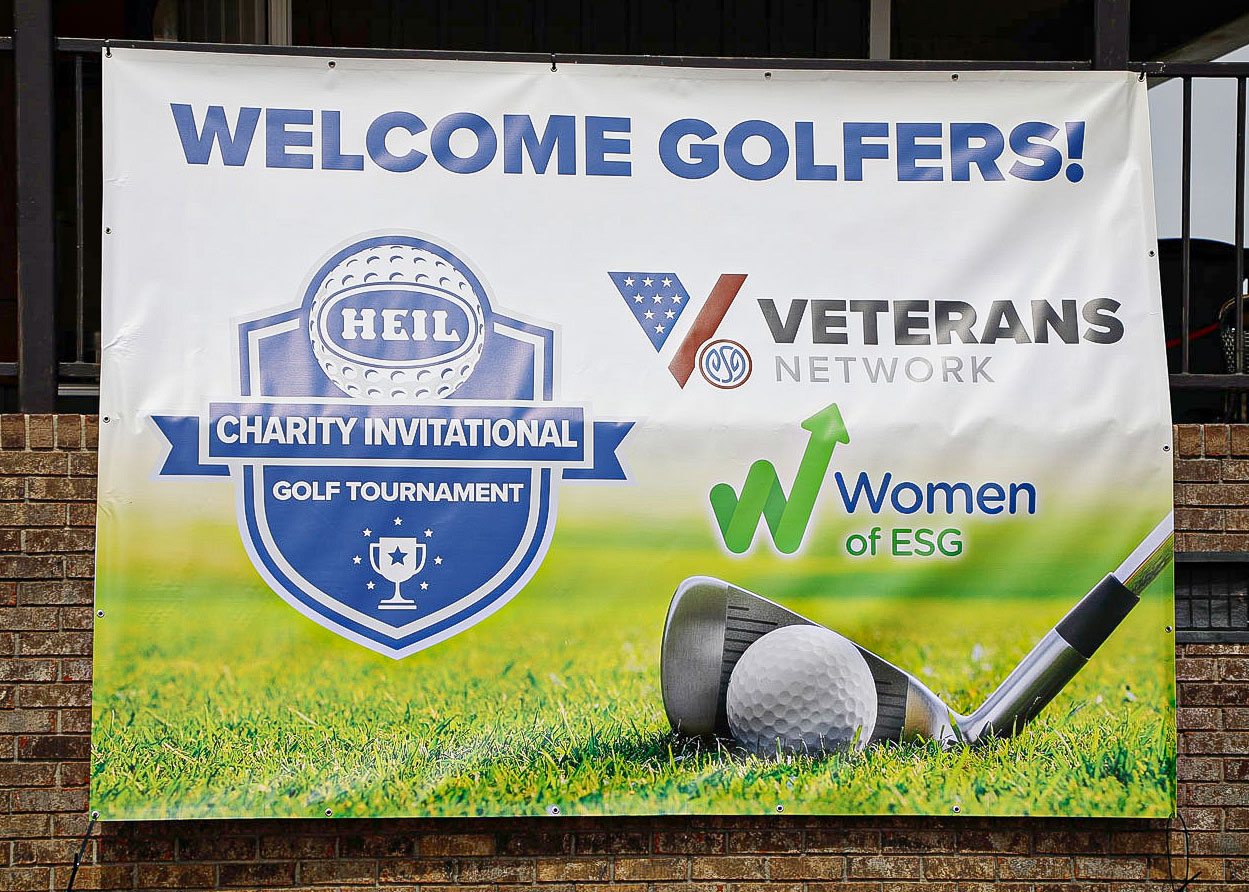 Heil charity golf event banner